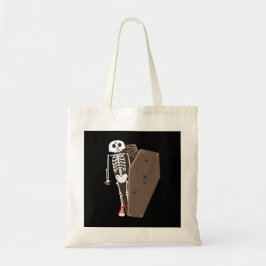 Skeleton und Coffin Halloween Design Tragetasche