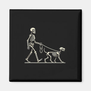 Skeleton und Hund Lazy Halloween Kostüm Funny Skul Magnet