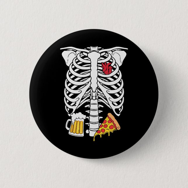 Skeleton Vater Halloween Pregnancy Couches Kostüme Button (Vorderseite)