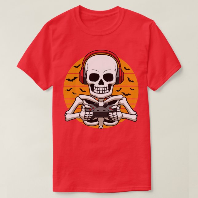 Skeleton Video Game Halloween KostümGamer T-Shirt (Design vorne)