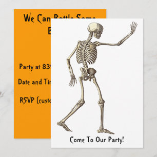 Skeleton Waving Halloween Einladung