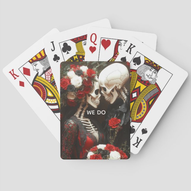 Skeleton Wedding Black & Red Spielkarten (Rückseite)