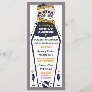 Skeleton Wedding Program - Navy und Senf Programm