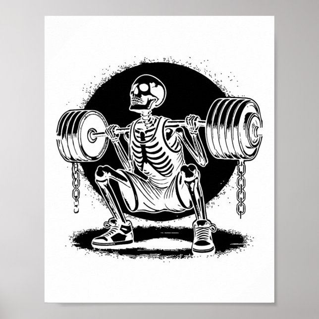 Skeleton Weightlift-Bodybuilding Poster (Vorne)