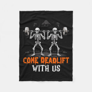 Skeleton Weightlifter Bodybuilder Workout-Fitness Fleecedecke