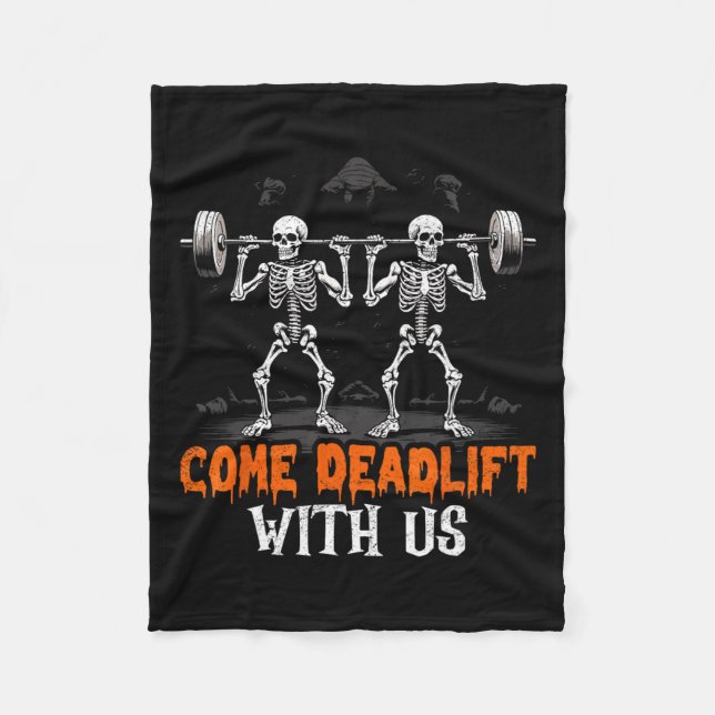 Skeleton Weightlifter Bodybuilder Workout-Fitness Fleecedecke (Vorderseite)