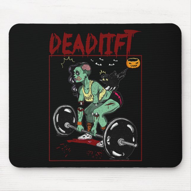 Skeleton Weightlifter Bodybuilder Workout-Fitness Mousepad (Vorne)