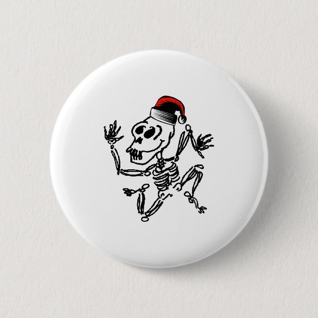 Skeleton Weihnachten Button (Vorderseite)