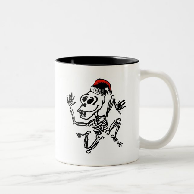 Skeleton Weihnachten Zweifarbige Tasse (Rechts)