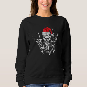 Skeleton Weihnachtsmannmütze Rock and Roll Hand Co Sweatshirt