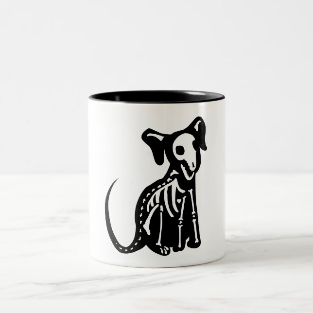 Skeleton Welpe Zweifarbige Tasse (Mittel)