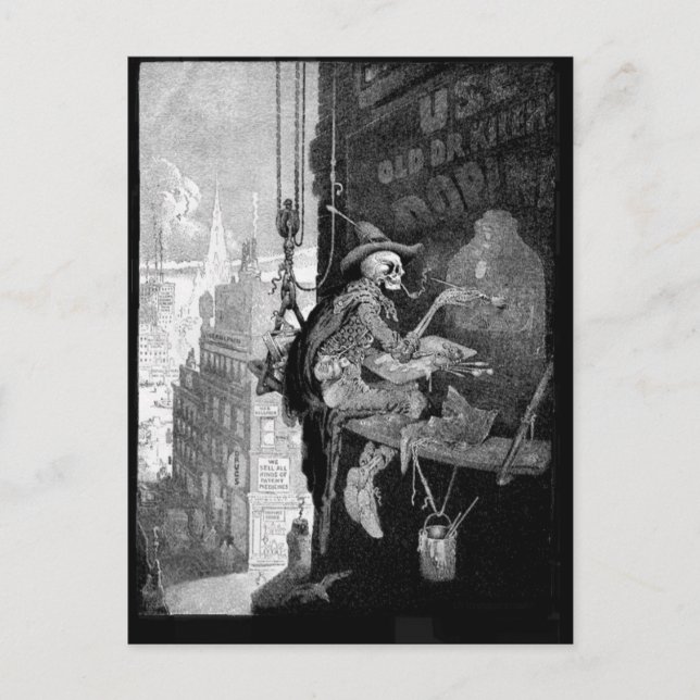 Skeleton Werbungspostkarte Postkarte (Vorderseite)