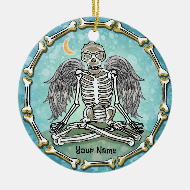 Skeleton Wings  Keramik Ornament (Vorne)