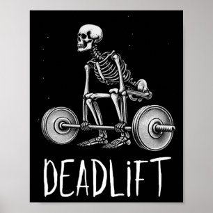 Skeleton Workout Halloween Weight Lifting Fitness Poster