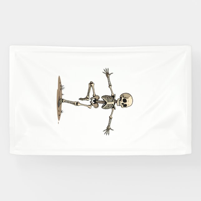 Skeleton Yoga � Funny Halloween Fitness Shirt Banner (Horizontal)