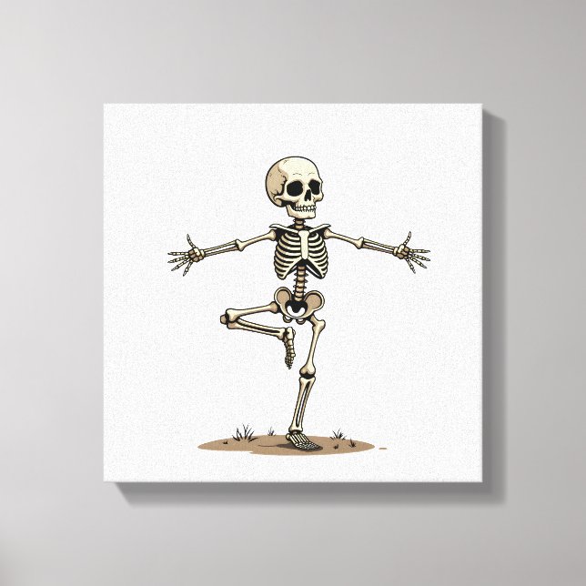 Skeleton Yoga � Funny Halloween Fitness Shirt Leinwanddruck (Vorderseite)