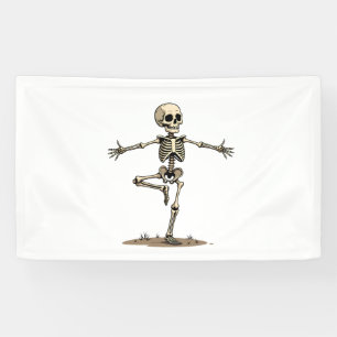 Skeleton Yoga – Lustiges Halloween Fitness-Shirt Banner