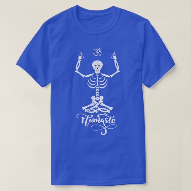 Skeleton Yogi Training Lotus Yoga Pose T-Shirt (Design vorne)