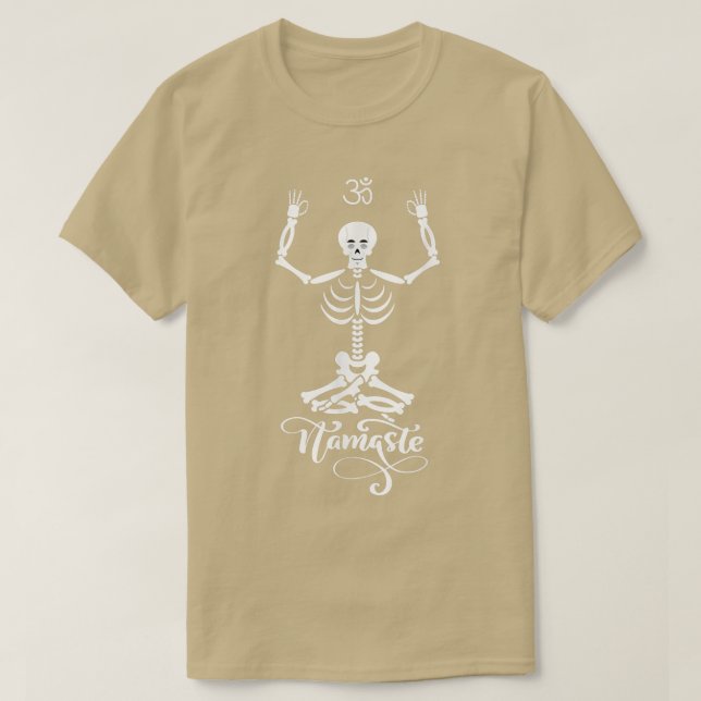 Skeleton Yogi Training Lotus Yoga Pose  T-Shirt (Design vorne)