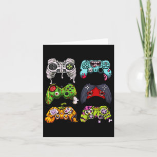 Skeleton Zombie Gaming Controller Halloween Gamer Karte