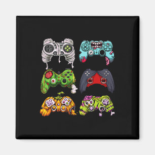 Skeleton Zombie Gaming Controller Halloween Gamer Magnet