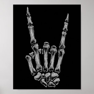 Skeleton Zombie Poker Game Cards Halloween Poster