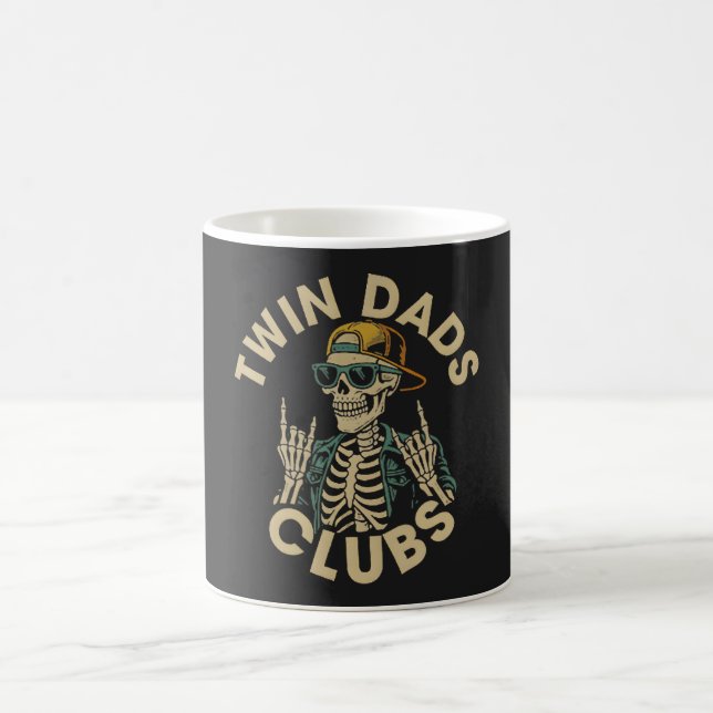 Skeleton-Zwillinge-Väter-Club Kaffeetasse (Mittel)