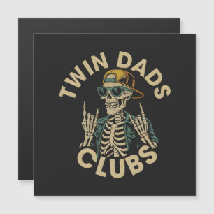 Skeleton-Zwillinge-Väter-Club Magnetkarte
