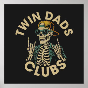 Skeleton-Zwillinge-Väterclub Poster