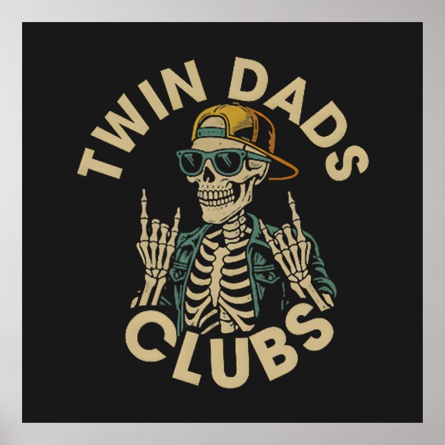 Skeleton-Zwillinge-Väterclub Poster (Vorne)