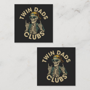 Skeleton-Zwillinge-Väterclub Quadratische Visitenkarte