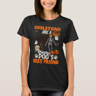 Skeletons Dobermann is Friends Funny Halloween Cos T-Shirt