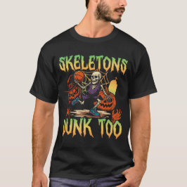 Skeletons Dunk Too Sports Halloween T-Shirt