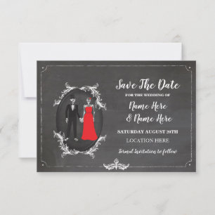 Skeletons Skulls Save the Date Gothic Card laden e