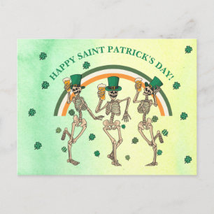 Skeletons tanzen Happy Saint Patrick's Day Postkarte