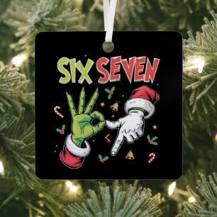 Skelett 6 7 Weihnachten Six Seven Meme Xmas Ornament Aus Metall