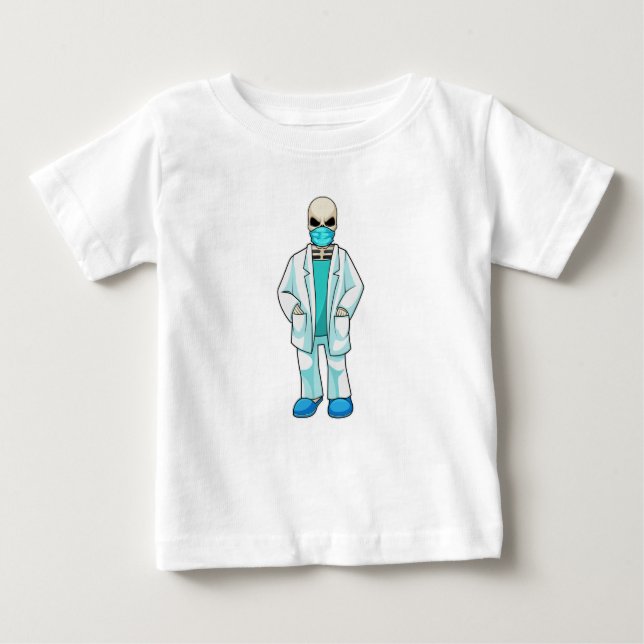 Skelett als Arzt mit Gesichtsmaske Baby T-shirt (Vorderseite)
