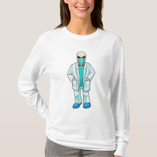 Skelett als Arzt mit Gesichtsmaske T-Shirt
