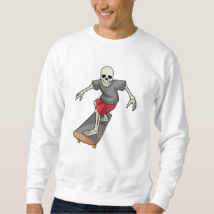 Skelett als Skater mit Skateboard Sweatshirt