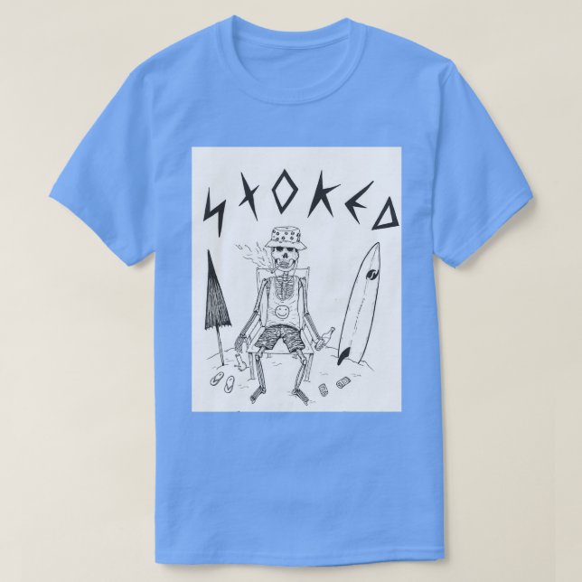Skelett am Strand T-Shirt (Design vorne)