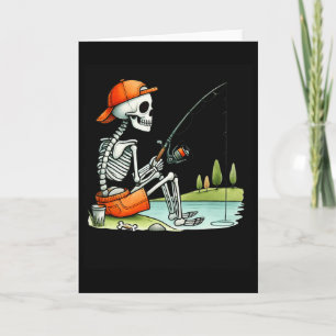 Skelett-Angler-Halloween-Kostüm Lustiges Angeln B Karte