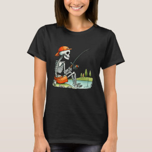 Skelett-Angler-Halloween-Kostüm Lustiges Angeln B T-Shirt