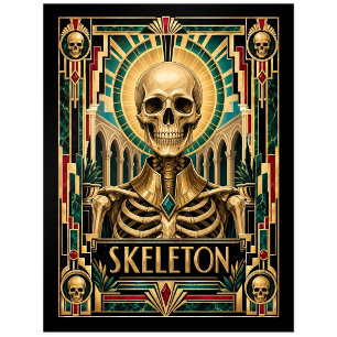 Skelett, Art Deco Mythisch Postkarte