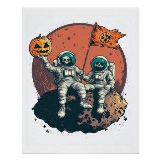 Skelett-Astronauten-Crew Poster