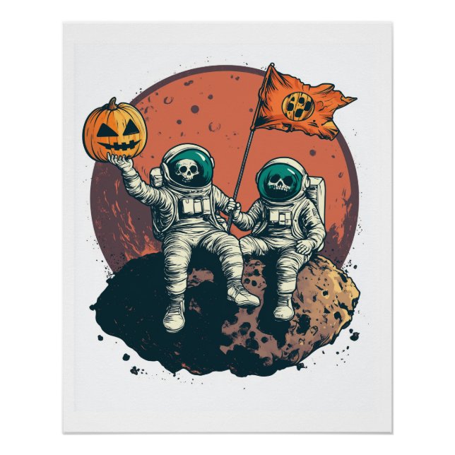 Skelett-Astronauten-Crew Poster (Vorderseite)