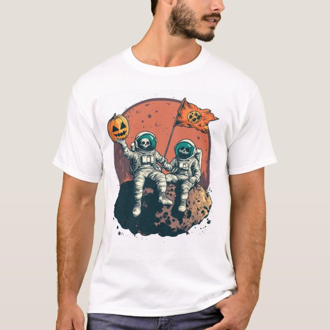 Skelett-Astronauten-Crew T-Shirt (Vorderseite)