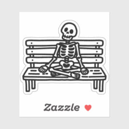 Skelett auf Bank Aufkleber