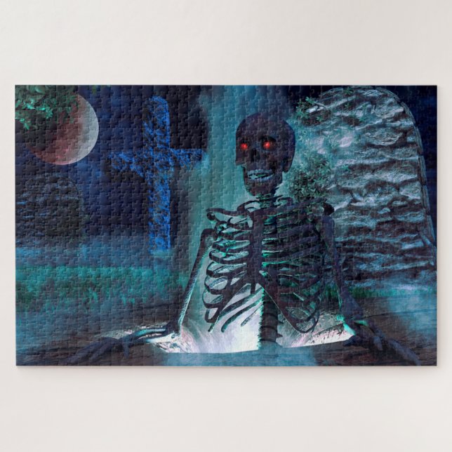Skelett auf dem Friedhof Puzzle (Horizontal)