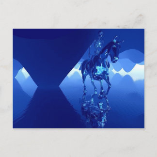 Skelett auf einem Pferd Postkarte