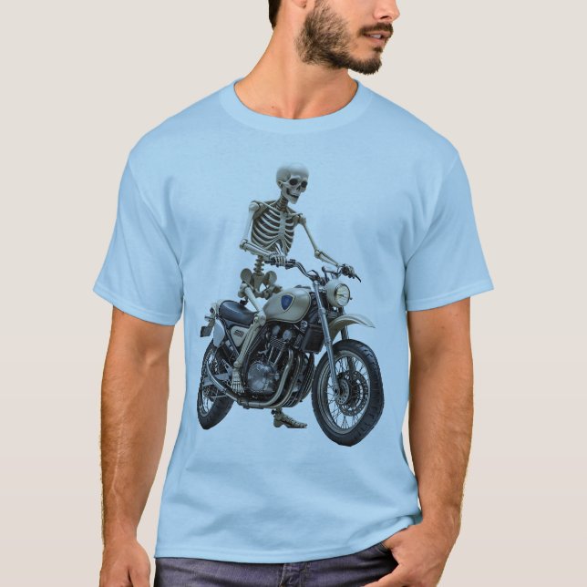 Skelett auf Motorrad Männer Grundlegende T - Shirt (Vorderseite)